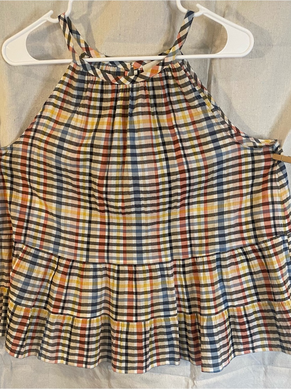 LOFT Multi-Color Plaid Halter Tank